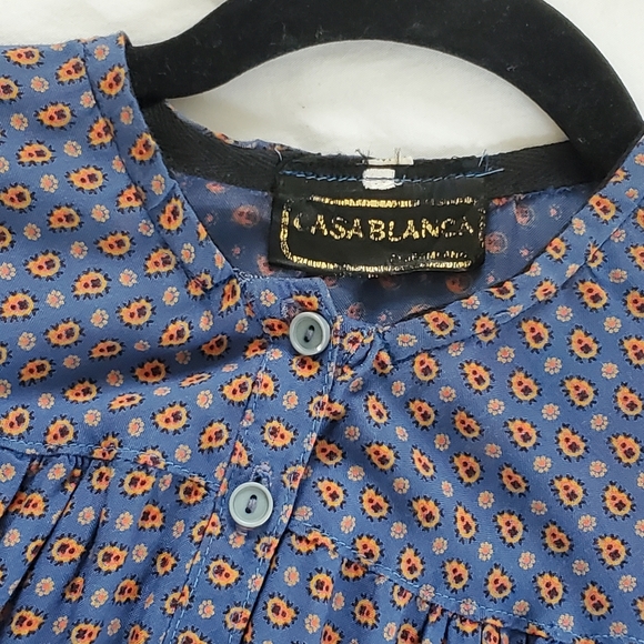 Vintage 1970s Calico Prairie Cottagecore Midi Dress - M - Picture 9 of 11